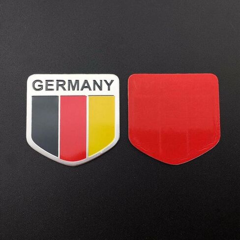 x xotic tech 1pc Germany Flag Colored Chrome Emblem Badge Sticker for Front Grille Hood Compatible with BMW or Mercedes-Benz (2" x 2" x 0.05") in Saudi Arabia