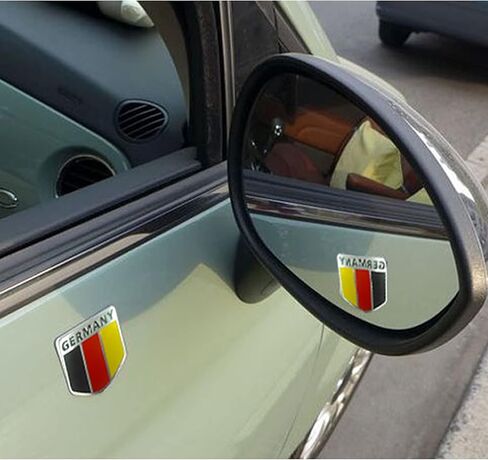 x xotic tech 1pc Germany Flag Colored Chrome Emblem Badge Sticker for Front Grille Hood Compatible with BMW or Mercedes-Benz (2" x 2" x 0.05") in Saudi Arabia