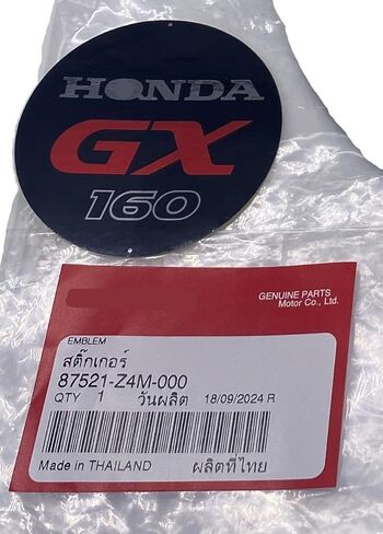 Genuine OEM Recoil Starter GX160 Emblem Decal 87521-Z4M-000 for Honda GX160 Engines in Saudi Arabia