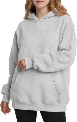Womens Oversized Fleece Hoodie Trendy Sweatshirt with Pocket Casual Comfy Pullover Early Spring Fashion Outfit in Saudi Arabia