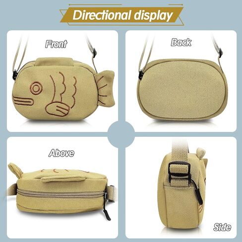Mini Crossbody Bag, Canvas Small Crossbody Bag for Women, Fish-shaped Small Crossbody Bags Cute Mini Crossbody Bags in Saudi Arabia