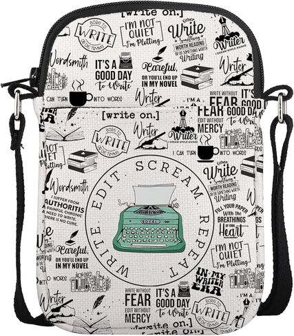 POFULL Editor Writing Gift Novel Writer Author Writer Themed Gift Writer Edit Scream Repeat Crossbody Bag in Saudi Arabia