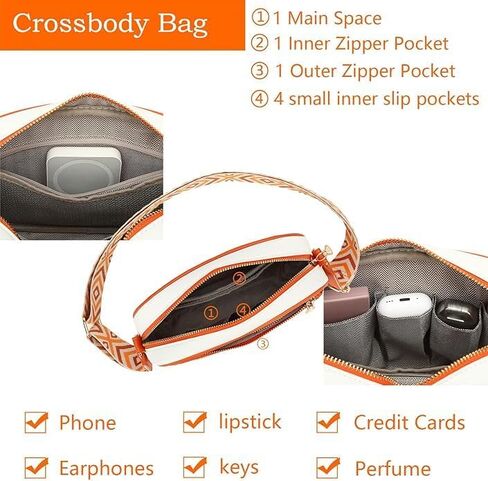Crossbody Bags for Women Travel Purses: Small PU Leather Over Shoulder Bag with Adjustable Guitar Strap for Youth Ladies Aged 16-28 Everyday Use in Saudi Arabia