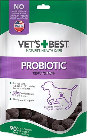 Vet's Best Probiotic Soft Chews Dog Supplements | Supports Dog Digestive Health | Promotes A Healthy Gut | 30 Day Supply in Kuwait