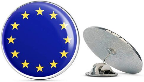 EU Europe Flag Map Round Metal 0.75" Lapel Pin Hat Shirt Pin Tie Tack Pinback in Saudi Arabia