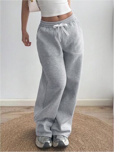 SOLY HUX Women's Sweatpants Elastic Waist Tie Front Casual Baggy Pants with Pocket in Saudi Arabia
