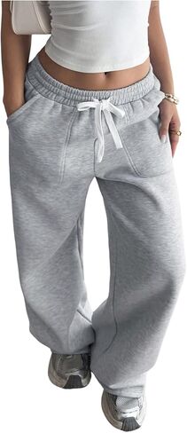 SOLY HUX Women's Sweatpants Elastic Waist Tie Front Casual Baggy Pants with Pocket in Saudi Arabia