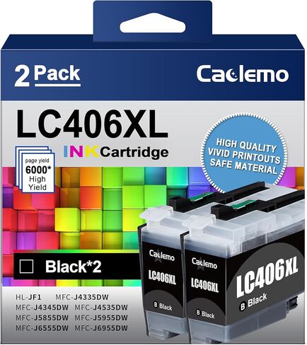 LC406 LC406XL Black Ink Cartridges for Brother LC406 Ink Cartridges LC406XL Ink Cartridges for Brother Printer Compatible with Brother MFC-J4335DW,MFC-J5855DW,MFC-J4535DW,MFC-J6555DW Printer (2 Black) in Kuwait