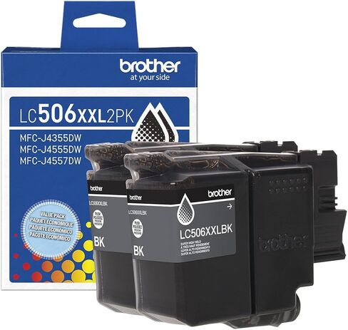 خراطيش حبر سوداء أصلية LC506XXL2PK من Brother الأصلية عالية الإنتاجية (لاستخدام طابعات INKvestment 4355 و4555 و4557) in Saudi Arabia