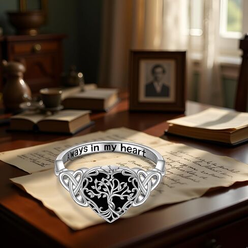 خاتم جرة شجرة الحياة من الفضة الاسترليني للرماد للنساء خاتم مجوهرات تذكارية تصميم ذو معنى للارتداء اليومي أو كهدية in Kuwait