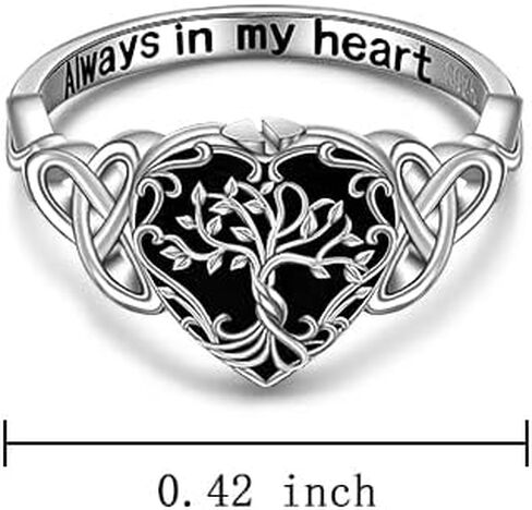 خاتم جرة شجرة الحياة من الفضة الاسترليني للرماد للنساء خاتم مجوهرات تذكارية تصميم ذو معنى للارتداء اليومي أو كهدية in Kuwait