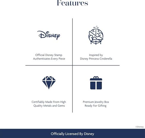 Jewelili Enchanted Disney Fine Jewelry Sterling Silver with 1/10 CTTW Diamond Cinderella Ring in Saudi Arabia
