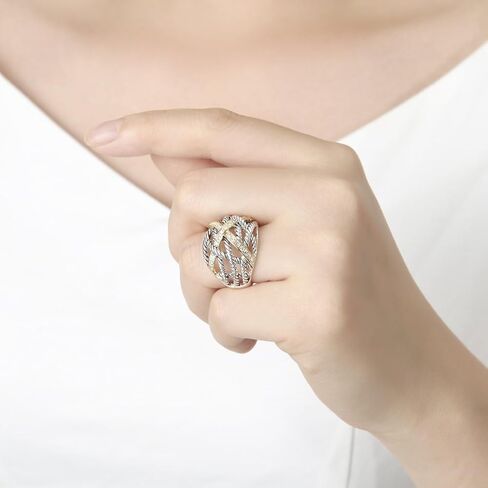 UNY Ring Twisted Cable Wire Weave Designer Fashion Brand David Womens Vintage Valentine Love Gifts Rings in Saudi Arabia