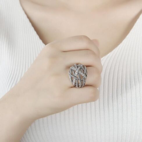 UNY Ring Twisted Cable Wire Weave Designer Fashion Brand David Womens Vintage Valentine Love Gifts Rings in Saudi Arabia