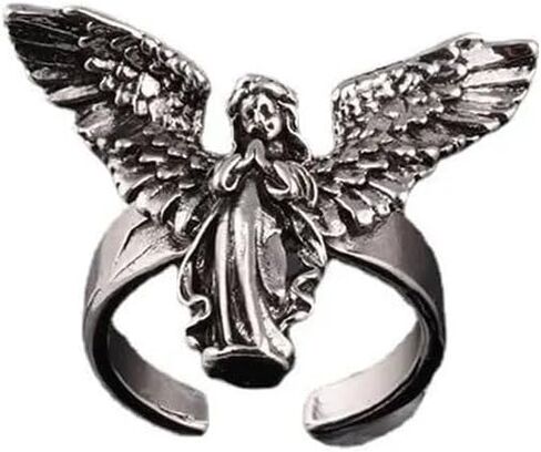 Ancient Silver Plated Angle Ring Retro Ring for Men Women Finger Rings Adjustable Open Jewelry Lovers Friends Gifts in Saudi Arabia