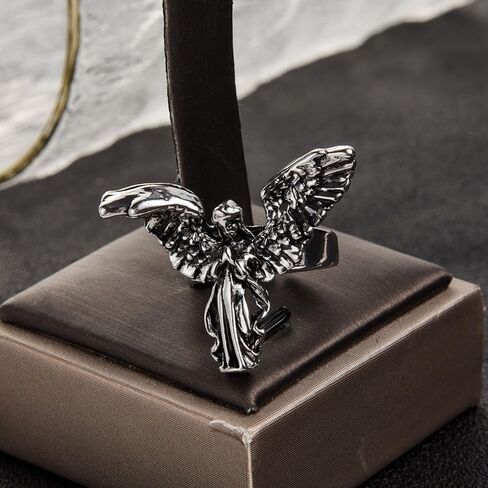 Ancient Silver Plated Angle Ring Retro Ring for Men Women Finger Rings Adjustable Open Jewelry Lovers Friends Gifts in Saudi Arabia