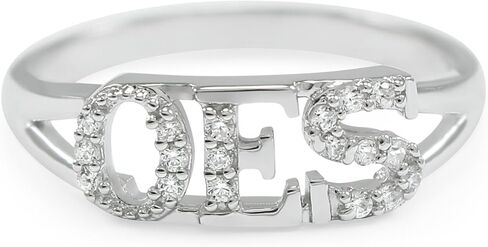 OES (Order of the Eastern Star) Freemasonry Sterling Silver Ring with CZs/OES Jewelry and Accessories in Kuwait