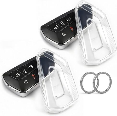 غطاء شفاف لمفتاح TPU، متوافق مع VW Atlas ID.3 ID.4 Golf 8 GTI R Seat Leon MK4 (2020-2026) 3/4/5 أزرار وما إلى ذلك، حافظة مفاتيح ناعمة شفافة (رمادي، قطعتان) in Kuwait