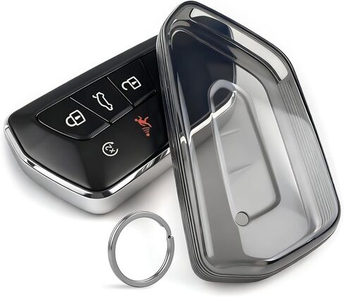 غطاء شفاف لمفتاح TPU، متوافق مع VW Atlas ID.3 ID.4 Golf 8 GTI R Seat Leon MK4 (2020-2026) 3/4/5 أزرار وما إلى ذلك، حافظة مفاتيح ناعمة شفافة (رمادي، قطعتان) in Kuwait