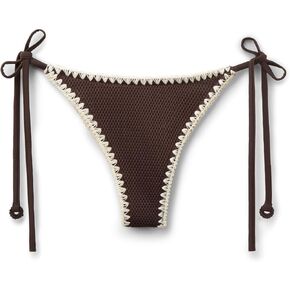 CALZEDONIA Woman's Brazilian String Swimsuit Bottom Bicolor Embroidery in Kuwait