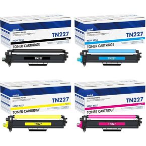 TN227 High Yield Toner Cartridge 4-Pack Compatible for Brother TN-227 TN 227 TN-227BK/C/M/Y for MFC-L3770CDW HL-L3290CDW HL-L3270CDW HL-L3230CDW HL-L3210CW MFC-L3750CDW HL-L3210CW MFC-L3710CW Printer in Kuwait