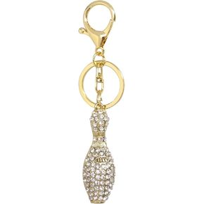 Honbay 1PCS Rhinestone Bowling Keychain Sparkling Bag Keyring Bowling Ball Shape Key Chain Decor in A Box for Bag Purse Wallet Handbags Backpack in Kuwait