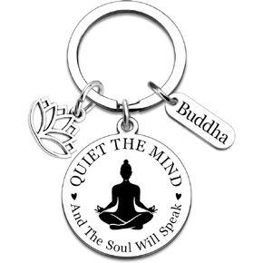 Yoga Gifts for Women Meditation Gifts for Women Yoga Instructor Gift Pilates Gift for Her Spiritual Zen Meditation Yogis Accessories for People with Anxiety keychain Lotus Jewelry Buddhist Present in Kuwait