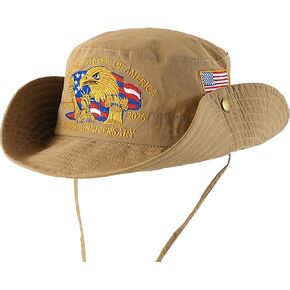 US 250th Anniversary Boonie Hat,Embroidered 250 Year American Bucket Hat,1776-2026,Men & Women Foldable Patriotic Sun Hats in Saudi Arabia