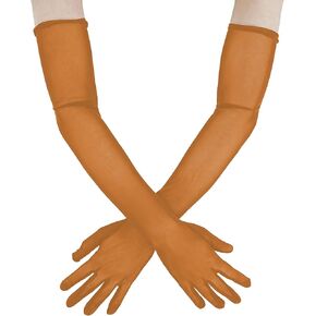 SHEVERCH Women’s Long Tulle Gloves Elbow Length Stretchy Mesh Costume Party Wedding Bridal Dance 1920s Sheer Gloves in Kuwait