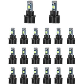 20PCS T5 Dash Light Bulbs,Super Bright 120LM LED Instrument Cluster Bulbs with PC74 PC37 Twist Lock Socket,18,24,27,74 LED Bulb Replacement for Car/Truck Dash & Interior Lights (White) in Kuwait