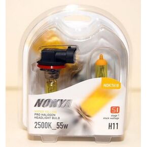 Nokya H11 Arctic Hyper Yellow Stage 1 2500K Halogen Headlight / Fog Light Bulb in Kuwait