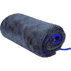 wuyaoyao Car Drying Towel, 35.4"×23.6" Extra Large Microfiber Towel for Cars Drying, No Streak/Scratch/Water Spot, 600GSM Super Absorbent and Soft Car Wash Cleaning Cloth for SUV Truck RV (Gray+Blue) in Kuwait