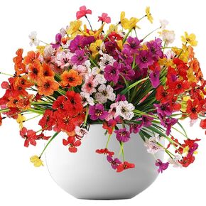 14 حزمة من الزهور الصناعية للديكور في الهواء الطلق، زهور وهمية متعددة الألوان ونباتات بلاستيكية بنفسجية صناعية مقاومة للأشعة فوق البنفسجية للربيع والصيف والحديقة ونافذة صندوق المكتب وطاولة المطبخ وديكور المنزل in Kuwait