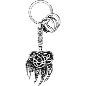 OIDEA Norse Viking Keychain for Men: Vintage Irish Celtic Wolf Claw Key Chain Byzantine Chain Key Rings Amulet Jewelry Gift in Kuwait