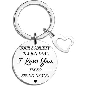 Sobriety Gifts for Men Women Proud of You Gifts Inspirational Keychain 1 Year Sober Gift Ideas for Friend Anniversary Aa Na Recovery Sobriety Keychain I’m So Proud of You in Kuwait