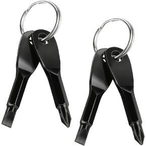 2 Pcs 4-in-1 Keychain Screwdriver Set, Multi-functional Cool Gadgets Tools with Cross Recess and Slotted, Screwdriver Keychain Pocket Repair Tool, Small Gift for Men Husband Dad Boyfriend in Kuwait