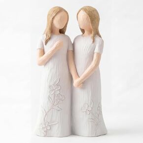 Sister Birthday Gifts from Sister, Friend Gifts for Women, Thank You Gifts for Sisters, Friendship Sympathy Gifts, Two Sisters Sculpted Hand-Painted Figurine Statue in Saudi Arabia