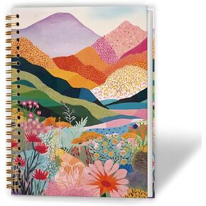 Maximalist Floral Notebook, Eclectic Mountain Landscape Scenery Journal for School Office Supplies, Colourful Wildflower Nature Hardcover Spiral Notebooks, 5.5x8.3 Inch in Kuwait