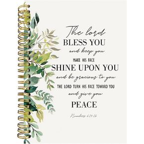 Christian Notebook Journal, Christian Gifts for Women Men, Numbers 6:24-26 Bible Verse Notebooks for Work, Prayer Religious Botanical Hardcover Spiral Notebook Journal 5.5x8.3 in Kuwait