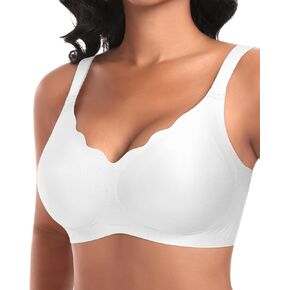 Ganado Wireless Bras for Women No Underwire Scalloped Seamless Bras with Support and Lift Padded T Shirt Bra Comfort Bralette in Kuwait