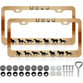 LIN KANG 2Pcs Mountain Tree Landscape License Plate Frames Night Forest License Plate Holder Stainless Steel Material Rust-Proof Waterproof Car Decorative Tag Frames for Standard US 12x6 Inch in Kuwait