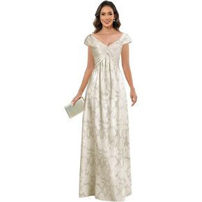 BOLENSYE Cap Sleeve Lace Mother of The Bride Dresses A Line V-Neck Pleated Long Formal Evening Party Gown in Kuwait