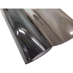 Honeycomb Holographic Headlight Tail Light Tint Overlay Vinyl Film, 12 x 72 inches (Gloss Black) in Kuwait