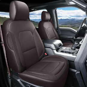 Coverado Leather Seat Covers Full Set for Ford F150, Custom Fit Automotive Seat Covers for 2015-2026 F150 and 2017-2026 F250, F350, F450，Black in Kuwait