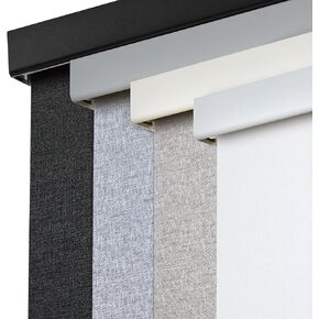 Persilux Custom Size Free-Stop Cordless 100% Blackout Shades with Valances, Thermal Insulated Striped Jacquard Fabric UV Protection Privacy Roller Shades and Blinds for Windows, Home, Bedroom (Grey) in Kuwait