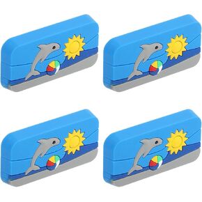 VALICLUD 4pcs Cartoon Printed Rubber Cabinet Door Handles Drawer Pulls ’ Room Furniture Accessories Single Hole Blue in Saudi Arabia
