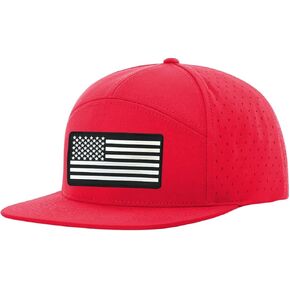 Patriot Pride Men's 7-Panel (169) Snapback Mesh Trucker Hat - American Flag PVC Patch in Saudi Arabia