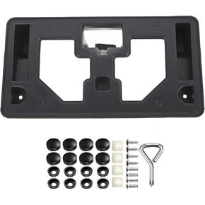 حامل علامة قوس لوحة الترخيص الأمامية لسيارة Honda Accord 2016-2017 سيدان - يستبدل OEM 71145-T3L-A50 - إطار تثبيت ممتص للصدمات شديد التحمل مع مجموعة أدوات (أسود) in Kuwait