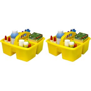 Storex 2-Compartment Large Craft Caddy – Multipurpose Classroom Organizer with Handle, Black, 1-Pack (00973C06C) in Kuwait