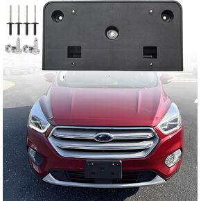 FASTCHE Front License Plate Frame Compatible with Ford Escape 2017 2018 2019 Front Bumper License Plate Holder Mounting Bracket Cover Replace # GJ5Z17A385AA, FO1068160 in Kuwait